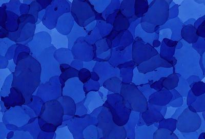 The primary subject of the image is a blue background with a pattern of white and blue circles. The setting is a blue sky, and the visual style appears to be a digital art or illustration. The dominant colors are blue and white, creating a calm and serene atmosphere.