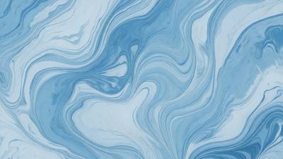 The primary subject of the image is a blue and white swirling pattern, which appears to be a painting or a digital artwork. The setting is a blue background, and the visual style suggests that it is a digital artwork or a painting. The dominant colors in the image are blue and white, creating a calming and soothing atmosphere.