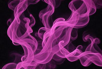 The primary subject of the image is a purple smoke or fog, which is the main object, scene, or focus of the image. The setting or background is a dark, possibly black, surface, which contrasts with the purple smoke. The visual style of the image is a digital art or illustration, as it appears to be a computer-generated or digitally created image. The colors and mood of the image are predominantly purple, creating a somewhat mysterious or dreamy atmosphere.