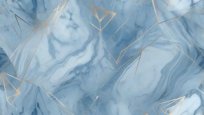The primary subject of the image is a blue marble tile with gold accents. The setting is a bathroom, and the visual style is a photo. The dominant colors are blue and gold, creating a luxurious and elegant atmosphere.