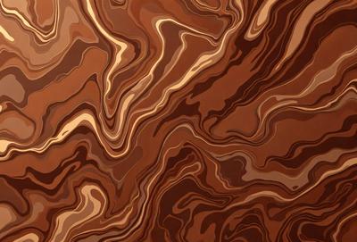 The primary subject of the image is a brown and tan marbled wood grain pattern. The setting is a wall, and the visual style is a close-up of the wood grain pattern. The colors and mood of the image are warm and natural, with the brown and tan tones creating a sense of texture and depth.