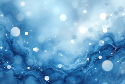 The primary subject of the image is a blue and white swirling pattern, which appears to be a digital art or illustration. The setting is a blue background, and the visual style is a combination of digital art and illustration. The colors and mood of the image are predominantly blue and white, creating a sense of calmness and tranquility.
