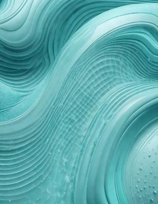 The primary subject of the image is a large, blue, and white wave. The wave is the main focus of the image, and it is set against a blue background. The visual style of the image is digital art, as it appears to be a computer-generated or digitally manipulated image. The dominant colors in the image are blue and white, creating a calm and serene atmosphere.