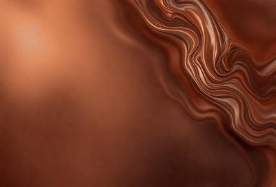 The primary subject of the image is a brown, swirling pattern. The setting is a brown surface, possibly a wall or a piece of art. The visual style appears to be a combination of a photo and a digital art or illustration. The dominant colors are brown and orange, creating a warm and earthy atmosphere.