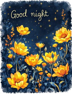 The primary subject of the image is a beautiful bouquet of yellow flowers. The flowers are arranged in a vase, and they are set against a blue background. The visual style of the image is a combination of digital art and illustration, creating a vibrant and lively atmosphere. The dominant colors in the image are yellow and blue, which contribute to a warm and inviting mood.