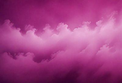 The image features a pink sky with clouds, creating a beautiful and vibrant atmosphere. The clouds are scattered throughout the sky, with some appearing closer to the viewer and others further away. The pink hue of the sky adds a sense of warmth and tranquility to the scene.