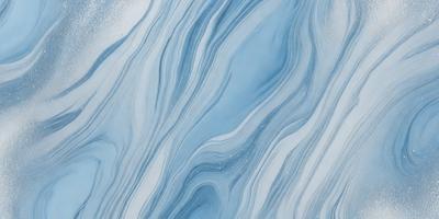 The primary subject of the image is a blue and white marbled tile. The setting is a bathroom, as the tile is placed on a wall. The visual style is a close-up of the tile, showcasing its intricate design. The dominant colors are blue and white, creating a calm and soothing atmosphere.