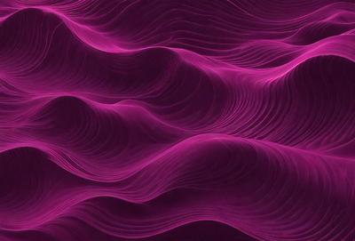 The primary subject of the image is a purple, pink, and white wave pattern. The setting is a purple background, which adds to the overall visual style. The image is a digital art piece, showcasing the artist's creativity and skill in designing the wave pattern. The colors and mood of the image are vibrant and energetic, with the purple and pink hues evoking a sense of calmness and tranquility.