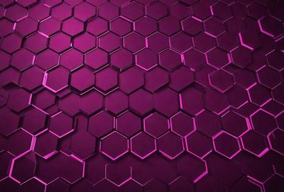 The primary subject of the image is a purple hexagonal pattern, which is the main object, scene, or focus of the image. The setting or background is a purple surface, which could be a wall, a fabric, or a patterned material. The visual style of the image is a close-up of the purple hexagonal pattern, showcasing its intricate details. The colors and mood of the image are predominantly purple, creating a calm and soothing atmosphere.
