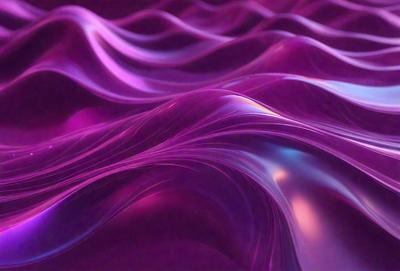 The primary subject of the image is a purple, pink, and blue wave pattern. The setting is a purple background, and the visual style is a digital art or illustration. The dominant colors and overall atmosphere are vibrant and lively, creating a sense of movement and energy.