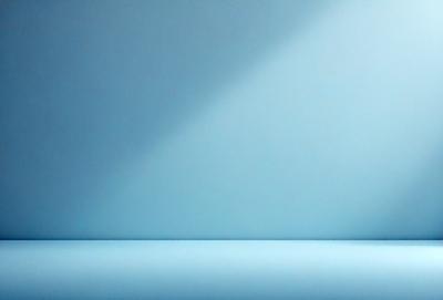 The primary subject of the image is a blue wall with a shadow cast on it. The setting is a room with a blue background. The visual style is a photo, and the dominant colors are blue and white. The overall atmosphere is calm and serene.
