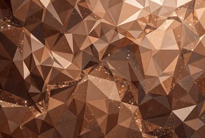 The primary subject of the image is a close-up of a brown and gold patterned surface, which appears to be a textured wall or a piece of art. The setting is a room with a brown and gold color scheme. The visual style is a combination of digital art and illustration, creating a unique and intricate design. The colors and mood of the image are warm and inviting, with the brown and gold tones evoking a sense of luxury and sophistication.