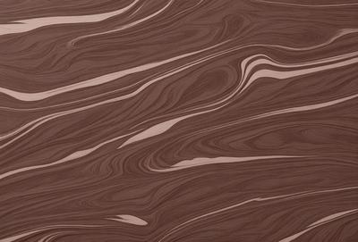 The primary subject of the image is a wooden surface with a patterned design. The setting is a room with a wooden floor, and the visual style appears to be a combination of a photo and a digital art or illustration. The colors and mood of the image are predominantly brown, giving it a warm and natural atmosphere.