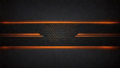 The primary subject of the image is a close-up of a black and orange patterned surface. The setting appears to be a dark room, with the patterned surface being the main focus of the image. The visual style is a combination of a photo and digital art, creating a unique and intriguing appearance. The dominant colors in the image are black and orange, giving the scene a bold and striking appearance.