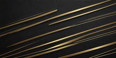 The primary subject of the image is a pattern of gold stripes on a black background. The setting is a dark room, and the visual style appears to be a digital art or illustration. The dominant colors are black and gold, creating a bold and striking appearance.