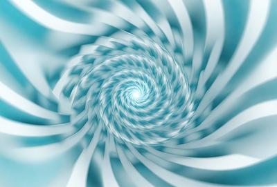 The primary subject of the image is a spiral pattern, which is the main object, scene, or focus of the image. The spiral pattern is set against a blue background, creating a visually striking contrast. The spiral pattern is a digital art piece, showcasing the artist's skill in creating intricate designs. The overall atmosphere of the image is dynamic and engaging, with the spiral pattern capturing the viewer's attention.