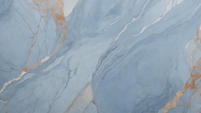 The primary subject of the image is a blue and white marble wall. The setting is a rocky surface, and the visual style is a photo. The dominant colors are blue and white, creating a calm and serene atmosphere.