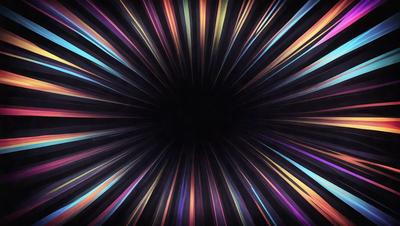 The primary subject of the image is a colorful, swirling pattern that resembles a black hole. The setting is a dark background, which contrasts with the vibrant colors of the swirling pattern. The visual style is a combination of digital art and illustration, creating a dynamic and captivating scene. The dominant colors are black, white, and various shades of purple, blue, and orange, giving the image a sense of depth and intensity.