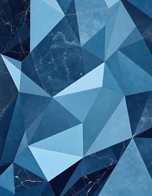 The primary subject of the image is a blue and white geometric pattern, which appears to be a digital art or illustration. The setting is a blue and white marbled surface, which serves as the backdrop for the pattern. The visual style of the image is a combination of digital art and illustration, creating a unique and eye-catching design. The dominant colors in the image are blue and white, giving it a clean and modern appearance.
