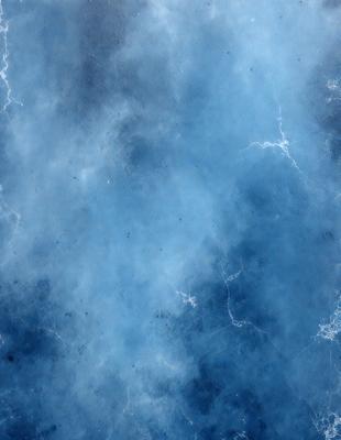 The primary subject of the image is a blue and white marbled surface, which appears to be a wall or a piece of art. The setting is a dark room, and the visual style is a close-up of the marbled surface. The colors and mood of the image are predominantly dark and moody, with the blue and white marbled surface being the main focus.