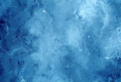 The primary subject of the image is a blue marble wall with a pattern of white and blue veins. The setting is a room with a blue marble wall, and the visual style is a digital art or illustration. The dominant colors are blue and white, creating a calm and serene atmosphere.