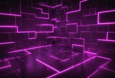 The primary subject of the image is a purple room with a purple floor. The setting is a room with a purple floor and purple walls, creating a unique and visually striking environment. The visual style of the image is digital art, as it appears to be a digital rendering of a purple room. The colors and mood of the image are predominantly purple, giving it a futuristic and vibrant atmosphere.