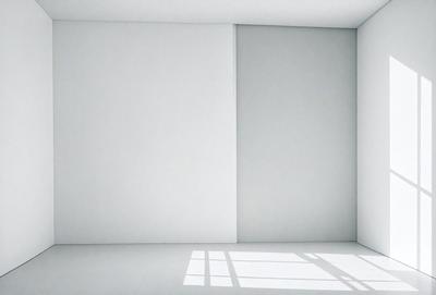 The primary subject of the image is a white wall with a window. The setting is a room with a window, and the visual style is a photo. The colors and mood of the image are predominantly white, creating a clean and minimalist atmosphere.