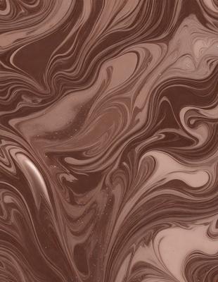 The primary subject of the image is a close-up of a chocolate-colored marbled surface, which appears to be a patterned wall or a piece of chocolate cake. The setting is indoors, with the marbled surface being the main focus of the image. The visual style is a close-up, which emphasizes the intricate details of the marbled surface. The colors and mood of the image are predominantly brown and rich, creating a warm and inviting atmosphere.