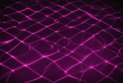 The primary subject of the image is a purple background with a pattern of pink and purple lights. The setting appears to be a dark room, and the visual style is a combination of digital art and illustration. The dominant colors and overall atmosphere are a mix of purple and pink, creating a unique and visually striking scene.