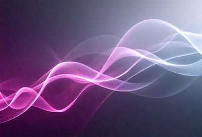 The primary subject of the image is a pink and purple wave pattern. The setting is a dark background, which contrasts with the vibrant colors of the wave pattern. The visual style is a digital art or illustration, as the wave pattern appears to be a digital creation. The dominant colors are pink and purple, creating a warm and inviting atmosphere.