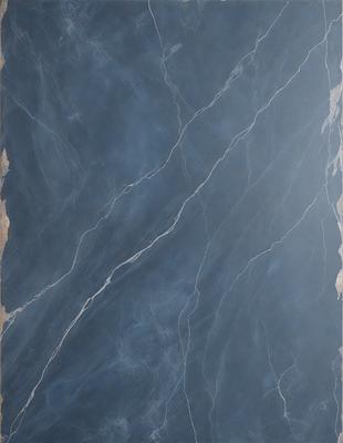 The primary subject of the image is a marble countertop with a blue tint. The setting is a kitchen, and the visual style is a close-up of the countertop. The colors and mood of the image are predominantly blue, giving it a calm and serene atmosphere.