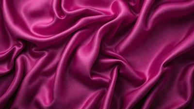 The primary subject of the image is a close-up of a piece of purple fabric. The setting is a room with a pink background, which adds to the overall mood of the scene. The visual style is a close-up of the fabric, showcasing its texture and details. The colors and mood of the image are predominantly pink, creating a warm and inviting atmosphere.