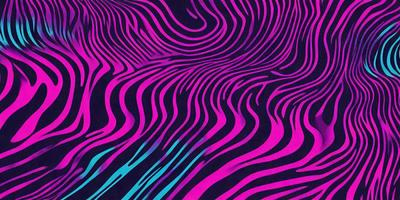 The primary subject of the image is a purple and blue striped pattern. The setting is a black background, which contrasts with the vibrant colors of the pattern. The visual style appears to be a digital art or illustration, as the colors and patterns are well-defined and consistent throughout the image. The dominant colors are purple and blue, creating a bold and eye-catching atmosphere.