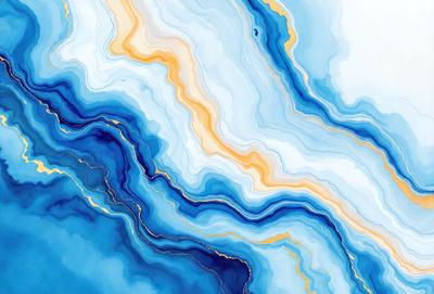 The primary subject of the image is a blue and yellow swirling pattern, which appears to be a painting or a digital artwork. The setting is a white background, which provides a clean and minimalist appearance. The visual style is a mix of artistic and digital elements, creating a unique and eye-catching design. The dominant colors are blue and yellow, which evoke a sense of energy and movement. Overall, the image has a vibrant and dynamic atmosphere.