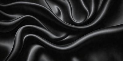 The primary subject of the image is a close-up of a black fabric, possibly a piece of clothing or a curtain. The setting is a dark background, which emphasizes the fabric's texture and pattern. The visual style is a black and white photo, giving the image a classic and timeless appearance. The colors and mood are predominantly dark and moody, with the black fabric serving as the focal point of the image.