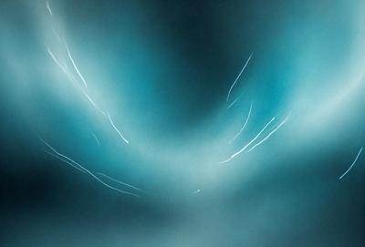 The primary subject of the image is a blue sky with a few streaks of light. The setting is a dark blue background, which contrasts with the light streaks. The visual style is a combination of a photo and digital art, creating a unique and artistic representation of the sky. The colors and mood of the image are predominantly dark and moody, with the blue sky and light streaks adding a touch of brightness and contrast.