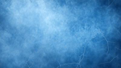 The primary subject of the image is a blue sky with white clouds. The setting is a cloudy sky, and the visual style is a painting. The dominant colors are blue and white, creating a calm and serene atmosphere.