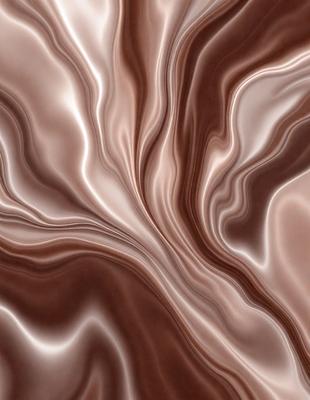 The primary subject of the image is a close-up of a chocolate-colored surface, possibly a piece of chocolate cake or a chocolate-themed wallpaper. The setting is a room with a brown and white color scheme. The visual style is a close-up of the chocolate surface, which gives the image a rich and indulgent atmosphere. The colors and mood of the image are predominantly brown and white, with the chocolate color being the main focus.