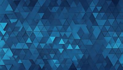 The primary subject of the image is a blue and white geometric pattern. The setting is a blue background, and the visual style appears to be a digital art or illustration. The dominant colors are blue and white, creating a calm and soothing atmosphere.