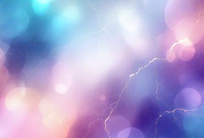 The primary subject of the image is a colorful, swirling pattern that resembles a lightning bolt. The setting is a purple background, which adds to the overall visual style. The image appears to be a digital art or illustration, with a vibrant and dynamic atmosphere.