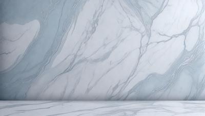 The primary subject of the image is a marble wall with a white background. The visual style is a photo, and the colors and mood are predominantly white and clean.