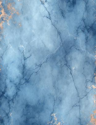 The primary subject of the image is a blue marble wall with a pattern of lightning bolts. The setting is a room with a blue marble wall, and the visual style is a photo. The dominant colors are blue and white, creating a calm and serene atmosphere.