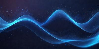 The primary subject of the image is a blue wave or ripple, which appears to be a digital art or illustration. The setting is a dark background, which contrasts with the blue wave. The visual style is modern and futuristic, with the blue wave being the main focus of the image. The colors and mood are predominantly blue, creating a sense of calmness and tranquility.