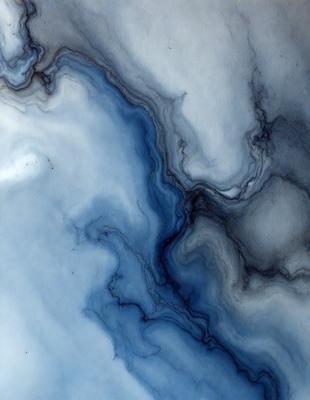The primary subject of the image is a blue and white swirl pattern. The setting is a blue and white marbled surface, which serves as the background. The visual style is a combination of digital art and illustration, creating a unique and artistic representation of the swirl pattern. The dominant colors are blue and white, giving the image a calming and soothing atmosphere.