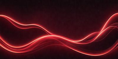 The primary subject of the image is a red wave or flow, which appears to be a digital art or illustration. The setting is a dark background, which contrasts with the bright red color of the wave. The visual style gives the impression of a dynamic and energetic scene. The colors and mood of the image are predominantly red, creating a bold and striking visual effect.