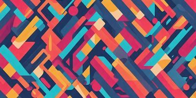 The primary subject of the image is a colorful, geometric pattern. The setting is a blue and orange background, which adds to the vibrant atmosphere of the scene. The visual style is a combination of digital art and illustration, creating a unique and eye-catching design. The dominant colors are blue and orange, which evoke a sense of energy and creativity.
