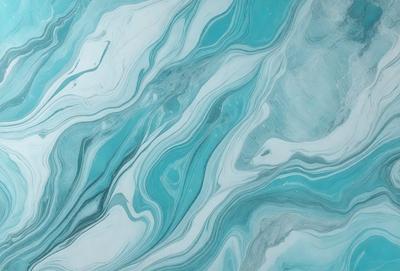 The primary subject of the image is a blue and white marbled tile. The setting is a bathroom, as indicated by the presence of the marbled tile. The visual style is a close-up of the tile, showcasing its intricate design. The dominant colors are blue and white, creating a calm and soothing atmosphere.