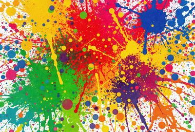 The primary subject of the image is a close-up of a colorful, abstract painting. The painting features a mix of colors, including yellow, green, and red, creating a vibrant and lively atmosphere. The setting is a canvas, which serves as the background for the painting. The visual style of the image is a combination of digital art and illustration, showcasing the artist's creativity and skill in creating a unique and eye-catching piece of art.