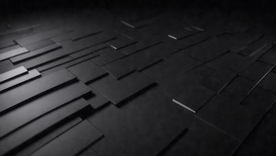 The primary subject of the image is a black and white patterned floor. The setting is a dark room, and the visual style is a black and white photo. The colors and mood of the image are predominantly dark and moody, with the black and white pattern creating a sense of depth and contrast.