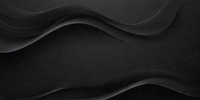 The primary subject of the image is a black background with a pattern of waves. The setting is a dark room, and the visual style appears to be a digital art or illustration. The dominant colors are black and grey, creating a moody atmosphere.